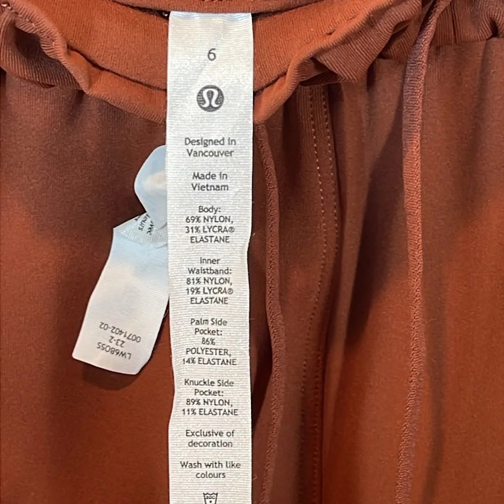 Lululemon Keep Moving Crop High Rise 23" Dark Terracotta SIZE 6 - Picture 7 of 11